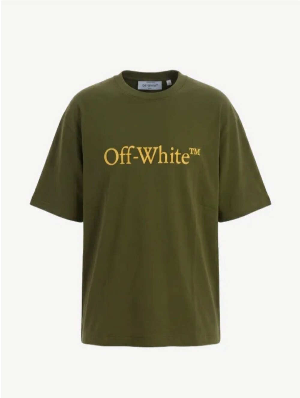 Off-White Olive Green Short Sleeve Tee Shirt size XS